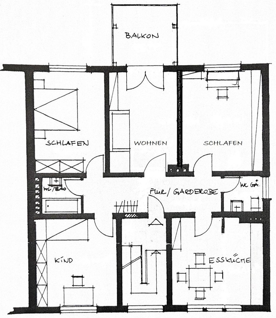 Grundriss 2.Obergeschoss Etagenwohnung Witten