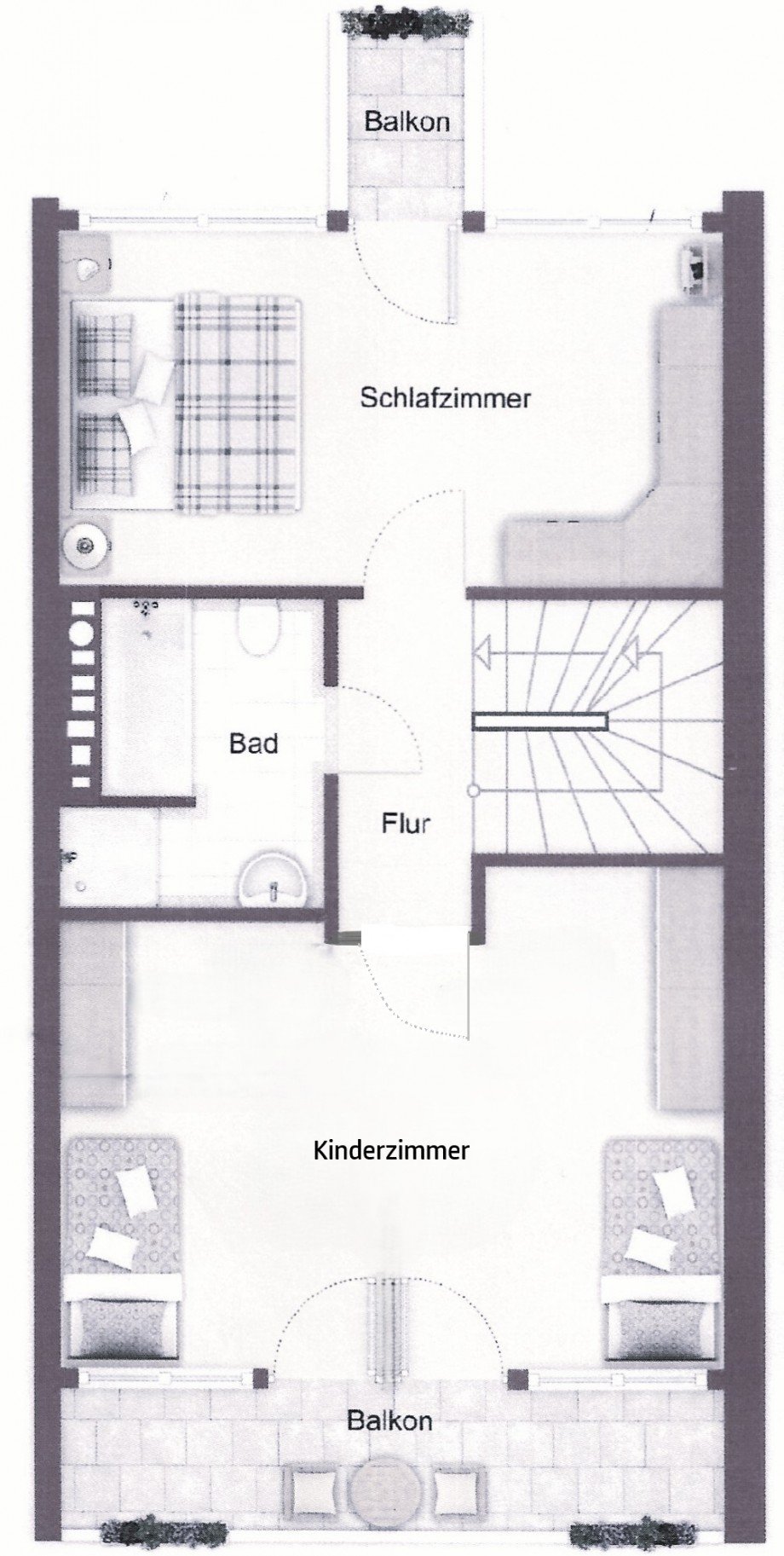 Grundriss OG Reihenmittelhaus Wetter (Ruhr)