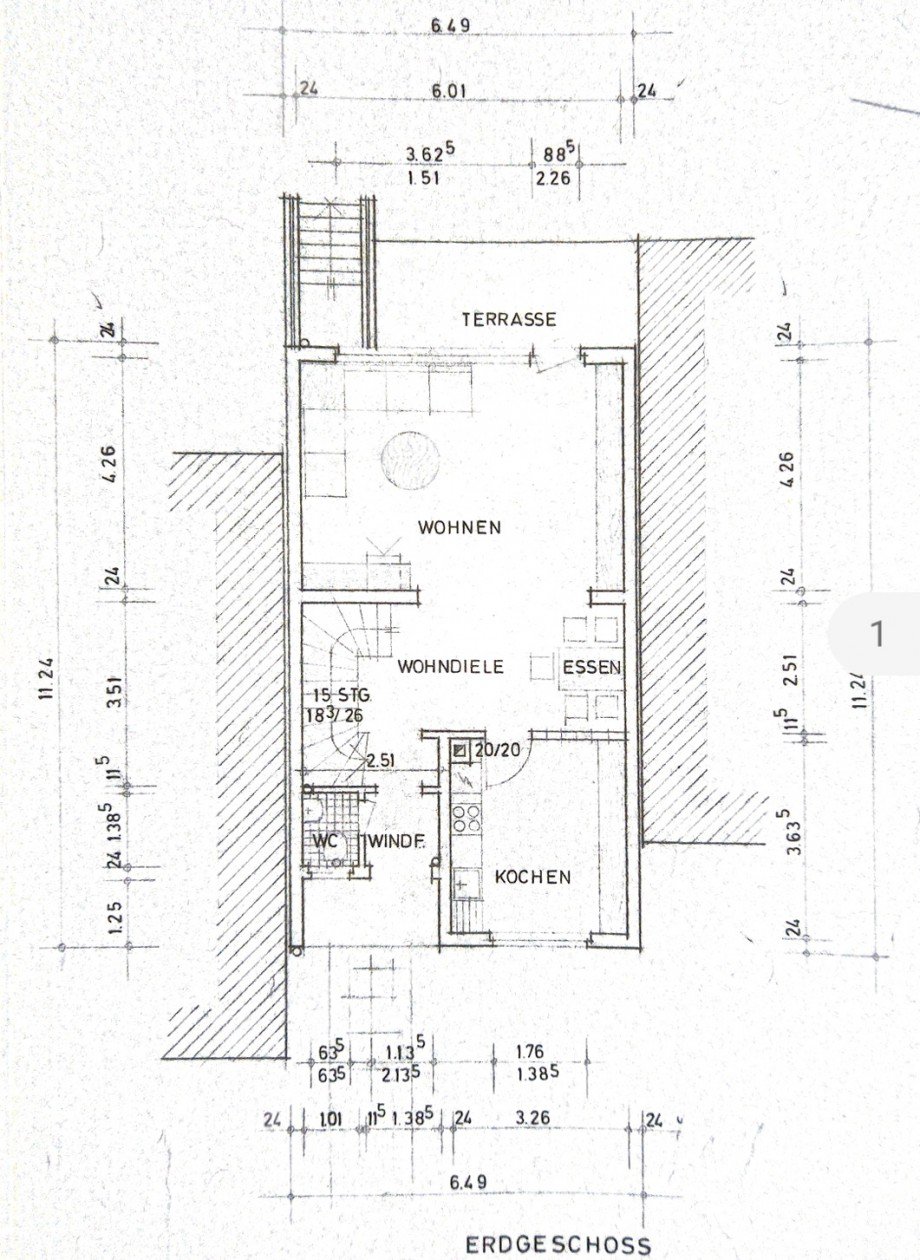 Grundriss EG Reihenendhaus Bochum