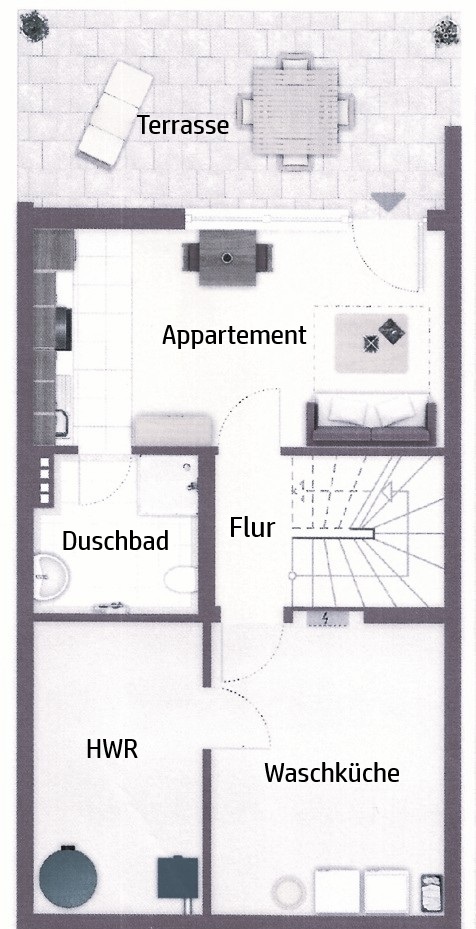 Grundriss KG Reihenmittelhaus Wetter (Ruhr)