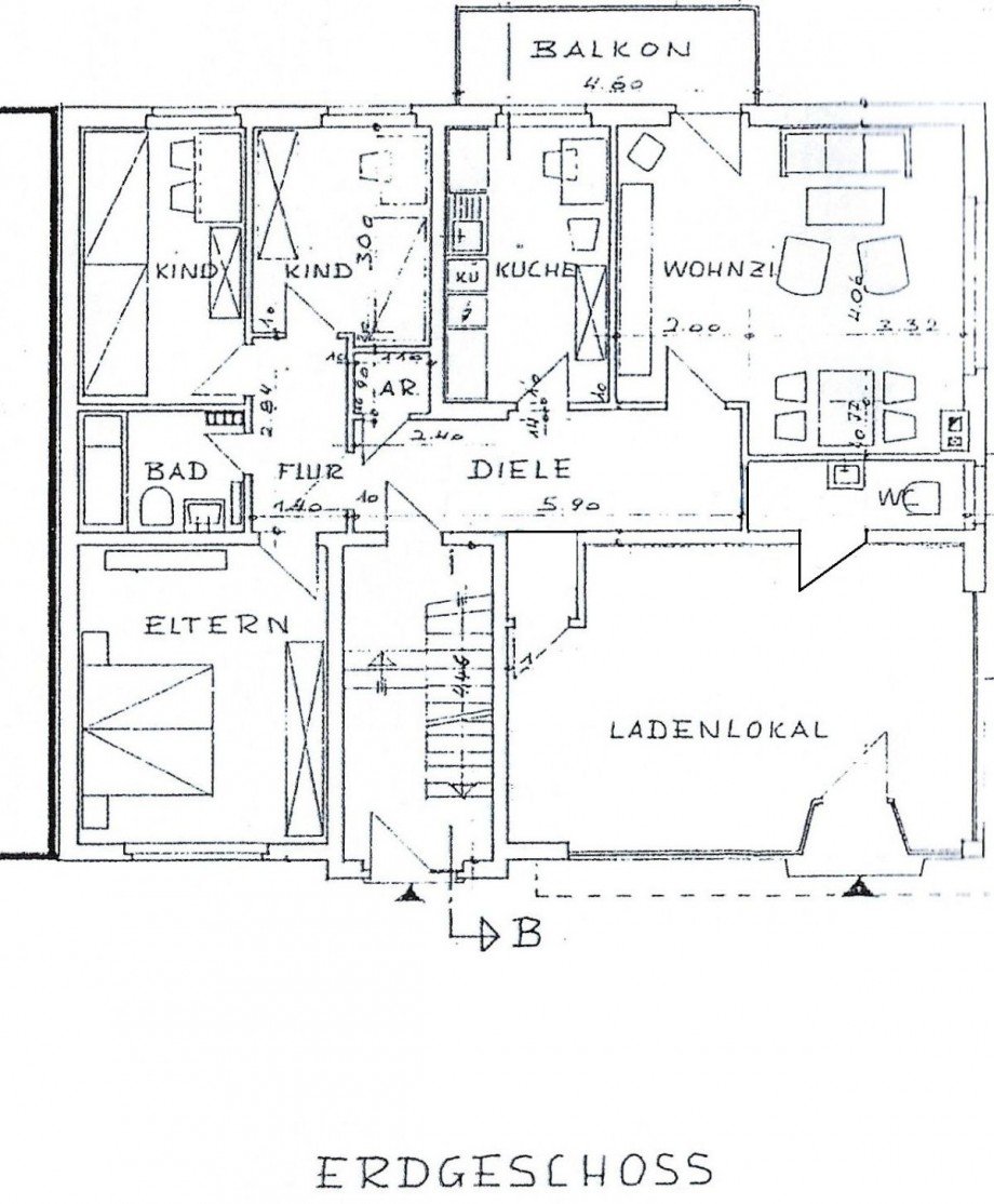 Grundriss EG Wohn- / Gesch�ftshaus Essen