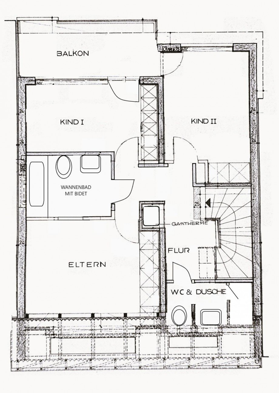Grundriss OG Reihenendhaus Sprockh�vel